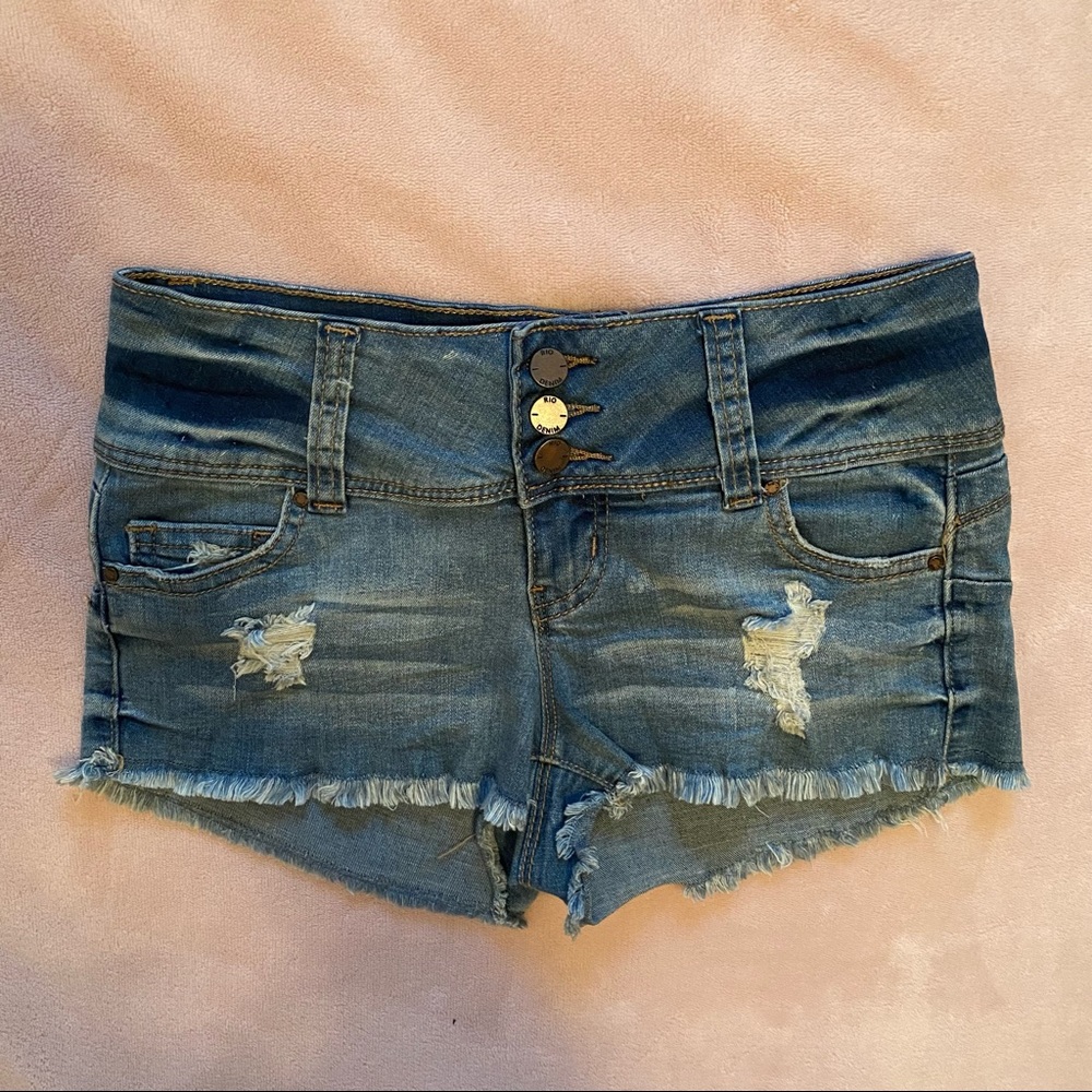 Urban Planet Blue Low Rise Booty Denim Jean Shorts